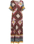cflo Rochie Negru-Roșie din Viscoză Aegosa