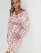 cflo Rochie Roz din Lână cu Model Geometric Itasoi