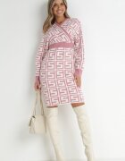 cflo Rochie Roz din Lână cu Model Geometric Itasoi