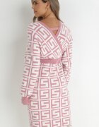 cflo Rochie Roz din Lână cu Model Geometric Itasoi