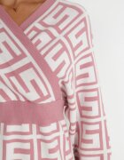 cflo Rochie Roz din Lână cu Model Geometric Itasoi
