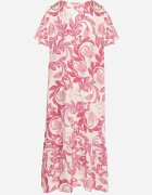 cflo Rochie Roz tip cutie din vâscoză cu flori cu decolteu în V Inisara