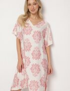 cflo Rochie Rozalie cu croială dreaptă din Vâscoză Decorată cu Model Geometric Emilavie