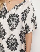 cflo Rochie Tip Cutie Neagră din Viscoză Decorată cu Model Geometric Emilavie