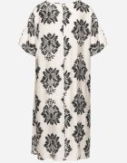 cflo Rochie Tip Cutie Neagră din Viscoză Decorată cu Model Geometric Emilavie
