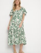 cflo Rochie tip cutie verde din viscoză cu imprimeu floral cu decolteu în V Inisara