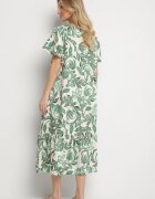 cflo Rochie tip cutie verde din viscoză cu imprimeu floral cu decolteu în V Inisara