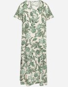 cflo Rochie tip cutie verde din viscoză cu imprimeu floral cu decolteu în V Inisara