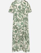 cflo Rochie tip cutie verde din viscoză cu imprimeu floral cu decolteu în V Inisara