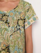 cflo Rochie Vâscoză Galben-Verde Croi Cloș Stil Boho Melnea