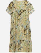 cflo Rochie Vâscoză Galben-Verde Croi Cloș Stil Boho Melnea