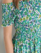cflo Rochie Vâscoză Verde Tip spaniolă cu elastic în talie Anlavera