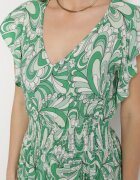 cflo Rochie Verde Asimetrică cu elastic în talie cu volane din viscoză Venimra