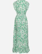 cflo Rochie Verde Asimetrică cu elastic în talie cu volane din viscoză Venimra