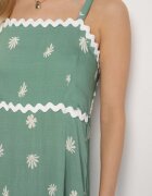 cflo Rochie Verde de Viscoză cu Model Geometric Lenirisa