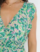 cflo Rochie Verde deschis din Vâscoză și cu elastic în talie Azreve