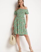 cflo Rochie Verde deschis din Viscoză cu imprimeu floral cu decolteu spaniol Latiana