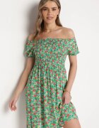 cflo Rochie Verde deschis din Viscoză cu imprimeu floral cu decolteu spaniol Latiana