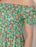 cflo Rochie Verde deschis din Viscoză cu imprimeu floral cu decolteu spaniol Latiana