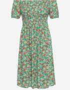 cflo Rochie Verde deschis din Viscoză cu imprimeu floral cu decolteu spaniol Latiana