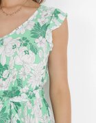 cflo Rochie Verde din Viscoză cu Flori Fannio