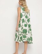 cflo Rochie Verde din Viscoză cu Model Floral Fără Mâneci Orrulene
