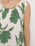 cflo Rochie Verde din Viscoză cu Model Floral Fără Mâneci Orrulene