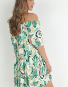 cflo Rochie Verde din Viscoză Mini Stil spaniol cu Mânecă Scurtă Titandia