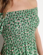 cflo Rochie Verde din Viscoză spaniolă cu elastic în talie Valdina