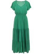 cflo Rochie Verde evazată din Vâscoză stil Folky