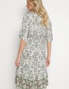 cflo Rochie Verde închis din viscoză cu imprimeu ornamental cu bandă elastică lată în talie Tanissla