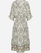cflo Rochie Verde închis din viscoză cu imprimeu ornamental cu bandă elastică lată în talie Tanissla