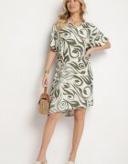 cflo Rochie Verde închis Tip cutie cu Model Ornamental din Viscoză Tosela