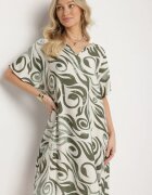 cflo Rochie Verde închis Tip cutie cu Model Ornamental din Viscoză Tosela