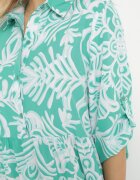 cflo Rochie Verde Lungă Cloș cu model ornamental cu volănaș Ariantise