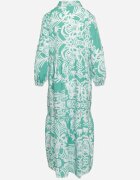 cflo Rochie Verde Lungă Cloș cu model ornamental cu volănaș Ariantise