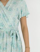 cflo Rochie Verde Mentă petrecută din viscoză cu elastic în talie și cu model metalic Hollis