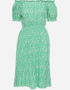 cflo Rochie Verde Midi din Viscoză tip Spaniolă cu Imprimeu Floral Oserafia