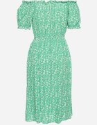 cflo Rochie Verde Midi din Viscoză tip Spaniolă cu Imprimeu Floral Oserafia