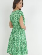cflo Rochie Verde Mini cu Viscoză cu Volan La Umeri și la Tiv Jaysing