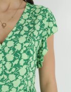 cflo Rochie Verde Mini cu Viscoză cu Volan La Umeri și la Tiv Jaysing