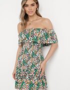 cflo Rochie Verde Spaniolă Mini din Viscoză Elastică Zamra
