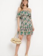 cflo Rochie Verde Spaniolă Mini din Viscoză Elastică Zamra