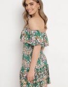 cflo Rochie Verde Spaniolă Mini din Viscoză Elastică Zamra