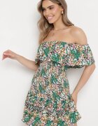 cflo Rochie Verde Spaniolă Mini din Viscoză Elastică Zamra