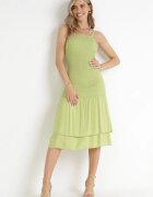 cflo Rochie Verde Vâscoză Midi cu croială mulată Ilynn