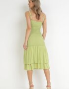 cflo Rochie Verde Vâscoză Midi cu croială mulată Ilynn