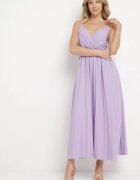 cflo Rochie Violet Cloș Lungă cu Decolteu Petrecut pe Bretele Asmerria