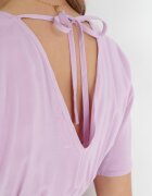 cflo Rochie Violet Cloș Maxi cu elastic și șnur în talie din Viscoză Baneta
