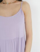 cflo Rochie Violet din Viscoză cu bretele cu volan Graesa
